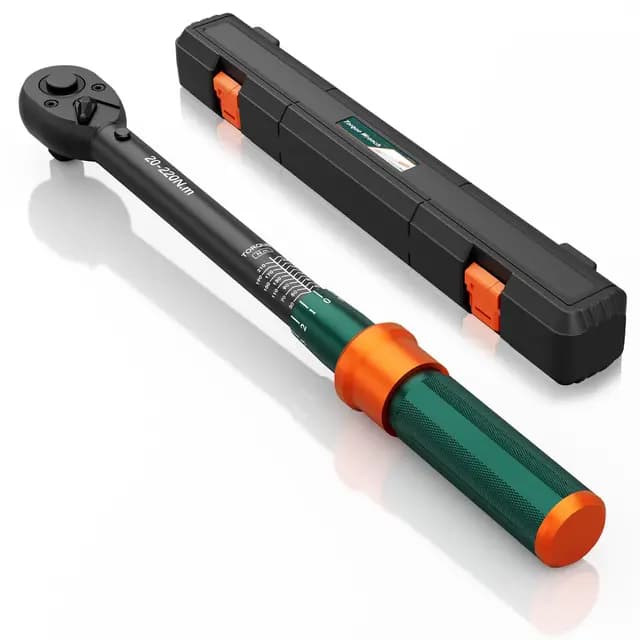 Llave Dinamometrica 1/2", 20-220Nm, 72 Dientes Cabezal Reversible Llave Dinamometrica Coche, Precisión ±3%, para Reparación y Mantenimiento de Moto, Coche y Camión