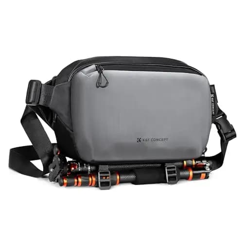 K&F CONCEPT Bolsa Camara Fotografica, Camera Bag, Bolsa Funda Cámara Réflex, Bolso Bandolera Camara Impermeable Resistente, Mochila Sling para Cámara Réflex Digital Compatible con SLR DSLR, Tamaño M – Imagen 1