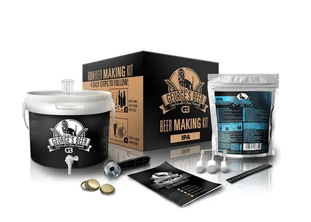Beer & Wine - Kit de Fermentación de Cerveza George'S 5l - Cerveza Artesanal Casera - Kit de Fermentación de Malta - Kit de Producción de Cerveza - Idea de Regalo (Kit Malta IPA)