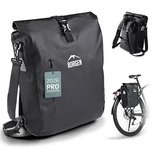 Borgen alforja para bicicleta para portaequipajes, 25 l, 100% impermeable, asa y correa para el hombro