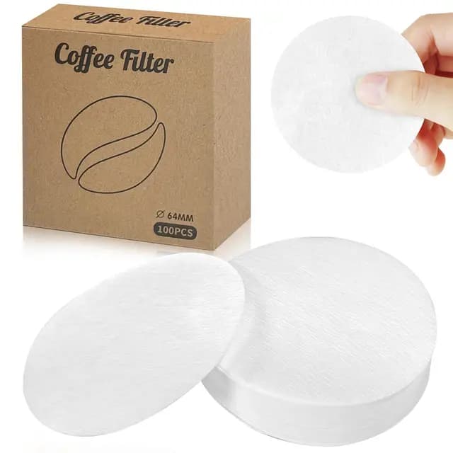 600 Pcs Papel de Filtro de Café 64 mm, Redondos Filtros Desechables, Blanco, Compatible con Aeropress Cafeteras Espresso