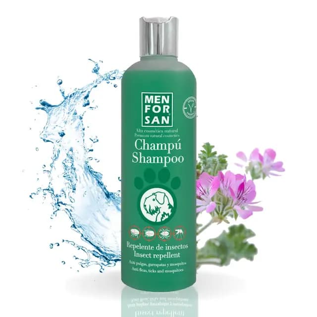 MENFORSAN Champú Repelente De Insectos Y Pulgas Para Perros 300ml, Con Citronela Ingrediente Natural
