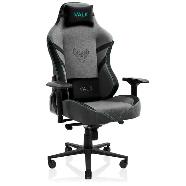 VALK Freya - Silla Gaming Tela Transpirable Ergonomica Profesional, Reclinable 160º, Reposabrazos 4D, Cojines Memory Foam, Silla Gamer Silla Escritorio Oficina, Creada en España (Gris)