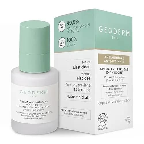 Crema Antiarrugas - Corrige y Previene Arrugas con Resveratrol, Fermento de Pichia y Acido Hialuronico - Todo tipo de piel, Orgánico y Bio - Crema Hidratante Facial Mujer Día y Noche, 50ml