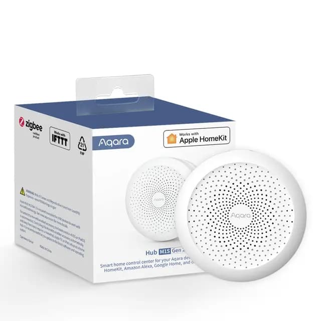 Aqara Hub de Domótica M1S Gen 2(Requiere Wi-Fi de 2,4 GHz), Puente Doméstico Inteligente para Sistema de Alarma y Domótica, Control a Distancia, Compatible con Alexa, Google Assistant, HomeKit e IFTTT