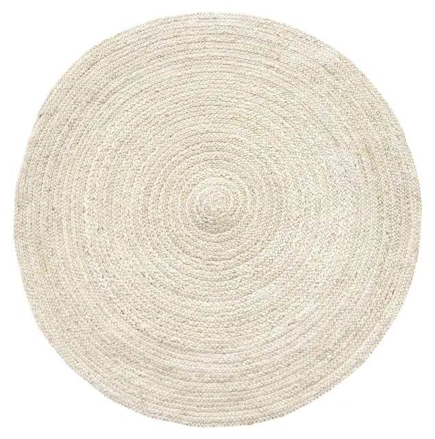 HAMID-Alfombra Yute Alhambra Color Marfil- Alfombra Redonda 100% Fibra de Yute, Trenzado a Mano, Alfombras de Salón, Comedor, Dormitorio, Pasillos, (100x100cm)