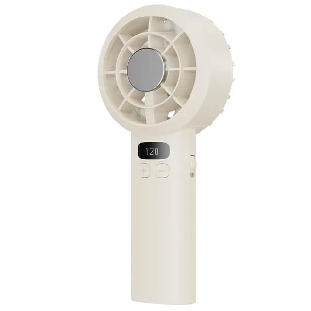 Mini Ventilador USB Recargable 3000mAh, Ventilador de Mano Portátil con Pantalla LED, 1-120 Niveles Ajustables, Ventilador Pequeño Silencioso para Viajes Exterior Hogar, Amarillo
