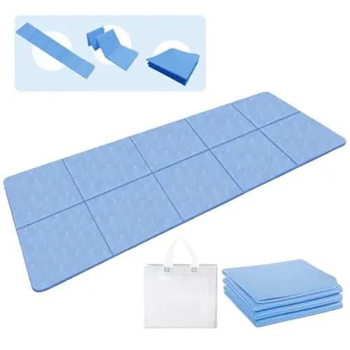 Esterilla de Yoga, Esterilla de Yoga Plegable, 183 x 61 x 0,4 cm, Esterilla de Yoga de Viaje Antideslizante, Esterilla de Fitness Portátil con Bolsa de Transporte