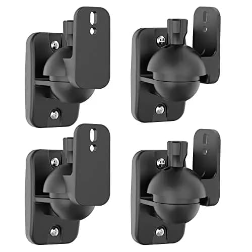 Cozycase Soporte de Pared para Altavoces - 4 Piezas Rotación + Inclinación Adjustable Soporte Altavoces Pared, soporta hasta 3.5kg, Resistente Soporte Altavoz Pared con Accesorios