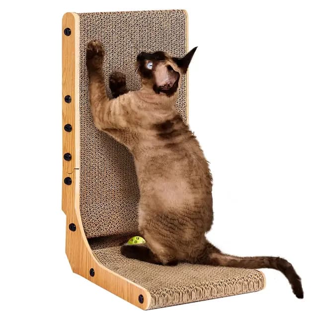EHEYCIGA Rascador para Gatos 48 cm, Rascador Vertical para Gatos de Interior, Hecho de cartón Corrugado Duradero, Incluye Juguete de Pelota, Tamaño Mediano