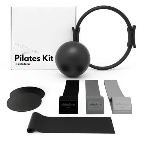 Kit Pilates en casa, Gomas Elasticas Musculacion, Bandas Elasticas Musculacion, Pilates Accesorios, gym en Casa, Aro, Pelota, Discos Deslizantes, Banda resistencia, yoga accesorios,calistenia