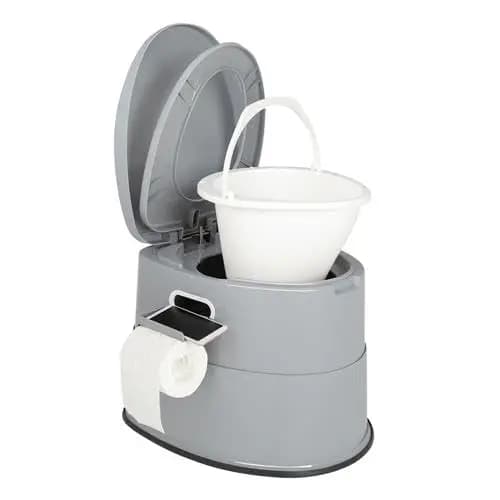 Bonnlo Inodoro portátil para camping, Inodoro viajero portátil, cubeta interior desmontable. Inodoro móvil con asiento, tapa y sujetapapeles