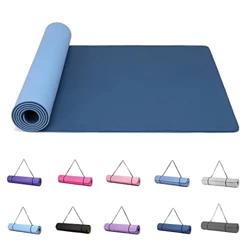 Good Nite Esterilla de yoga para gimnasia, pilates y ejercicio, antideslizante, gruesa, 6 mm, con correa de transporte, TPE, 183 x 61 x 0,6 cm