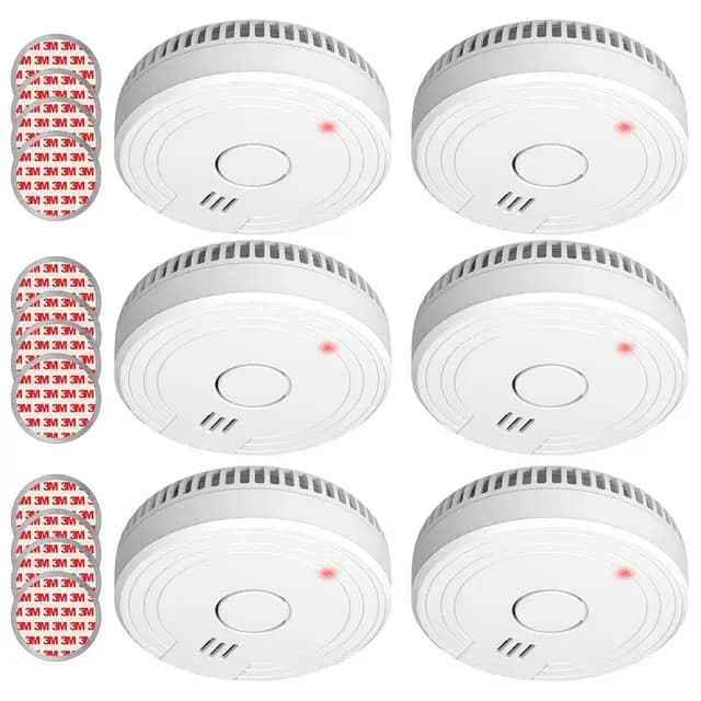 ELRO FS1805 | Juego de 6 Detectores de Humo | Kit de Montaje Magnético | Batería de 5 Años | Cumple con la Norma Europea EN14604 | Blanco | Set de 6