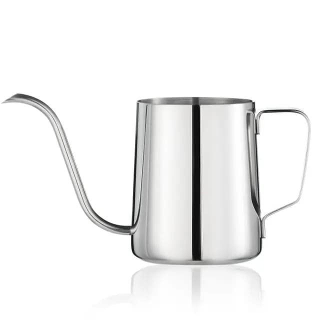 PARACITY Cafetera de cuello de cisne de 350 ml, boquilla larga y estrecha, boquilla de flujo de precisión, para camping, viajes, exteriores, acero inoxidable