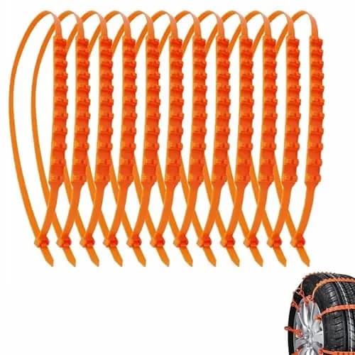 Cadena de Nieve para Coche, 10 Piezas Cadenas Antideslizantes para Neumáticos de Nieve, Cadenas de Emergencia para Coche, Cadena de Seguridad Ajustables, Antideslizantes