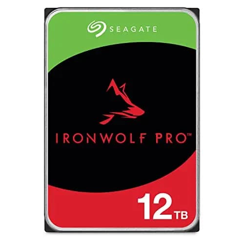 Seagate IronWolf Pro, 12TB, NAS, Disco duro interno, HDD, CMR 3,5" SATA 6 Gb/s, 7200 r.p.m., caché de 256 MB para almacenamiento RAID, servicio de recuperación de datos Rescue(ST12000NE0007)