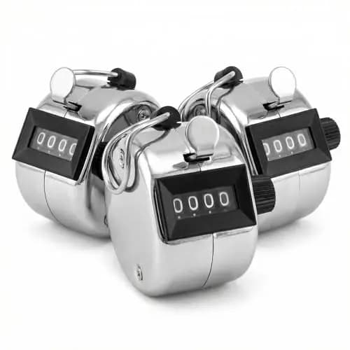 QWORK® 3 Pzs Contador Manual de 4 Dígitos, Contador Mecánico de Metal para Sport Coach