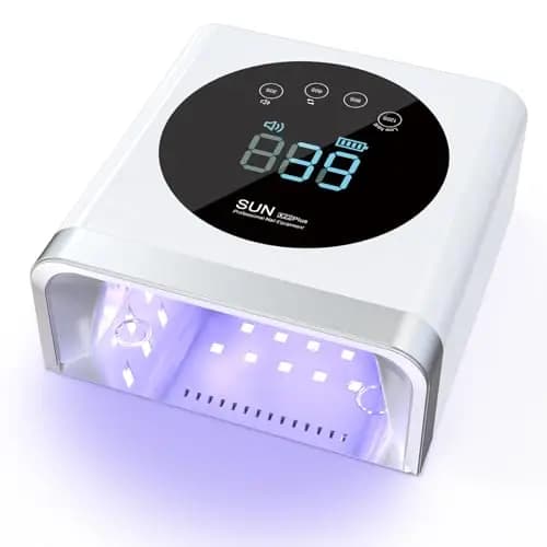NAILGIRLS Lámpara LED UV recargable, secador de uñas inalámbrico de 150 W para gel y esmalte regular, secador LED de gel de curado de esmalte de uñas con 4 ajustes de temporizador, sensor automático