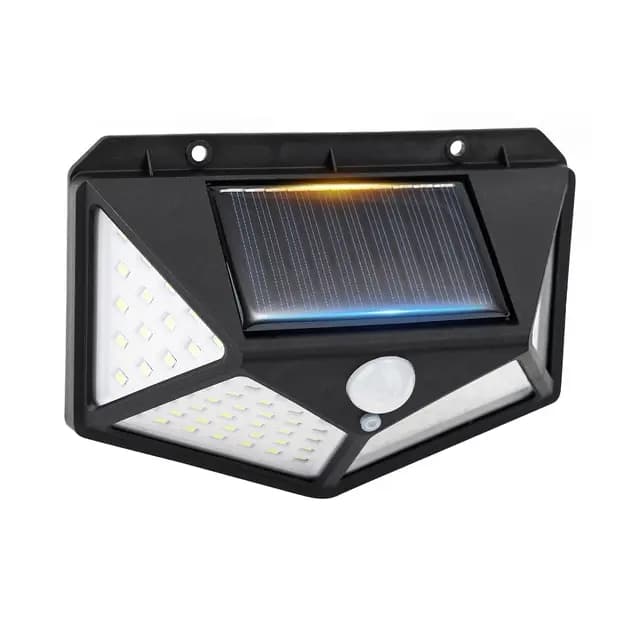 GRIFEMA Luz Solar Exterior para Jardín con Sensor de Movimiento, Focos LED Exterior Solares, Lámpara de Pared Solar Impermeable 100 LEDs, 3 Modos, Ángulo 270°, IP65, Batería 800mAh, GDK203
