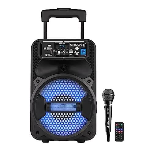 Cefa Toys- Altavoz portátil Bluetooth con micrófono, Control Remoto, bateria Recargable, iluminación led, reproducto mp3 USB, asa telécopica y Ruedas, 100 vatios.