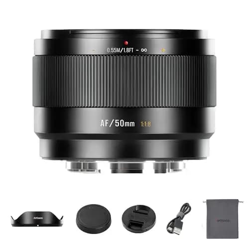 Lente 7Artisans AutoFocus 50 mm F1.8 APS-C Frame Lite Serie F1.8 de Gran Apertura Compatible con reconocimiento Facial y Ocular Compatible con Fujifilm Fuji X-H/T/T30/S/E/A Series Fuji X-E2 Fuji X-T2