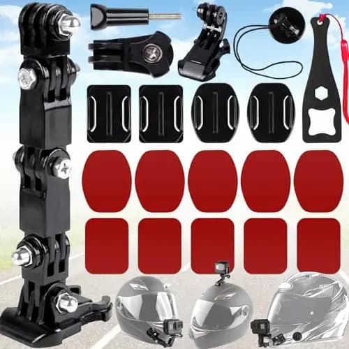 20 Piezas Accesorios para Casco Gopro, Soporte Curvado y Plano para Action Cámara, Pegatina para Casco, Compatibles con Gopro