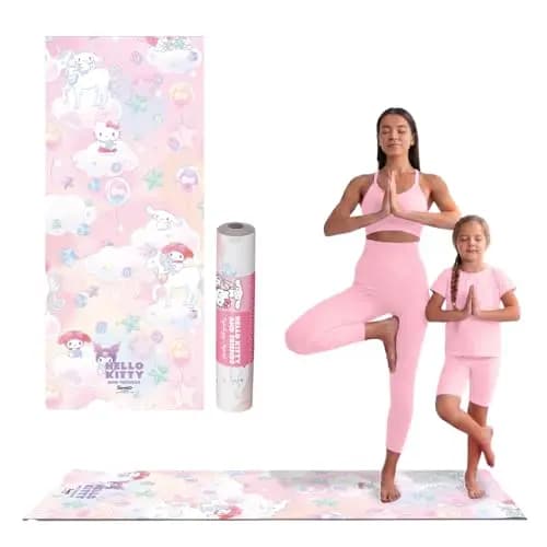 Hello Kitty Oficial – Esterilla de Yoga y Gimnasia Infantil Hello Kitty (60 x 150 x 0,5 cm) – Licencia Sanrio – Caucho Natural Antideslizante – Correa de Transporte Incluida