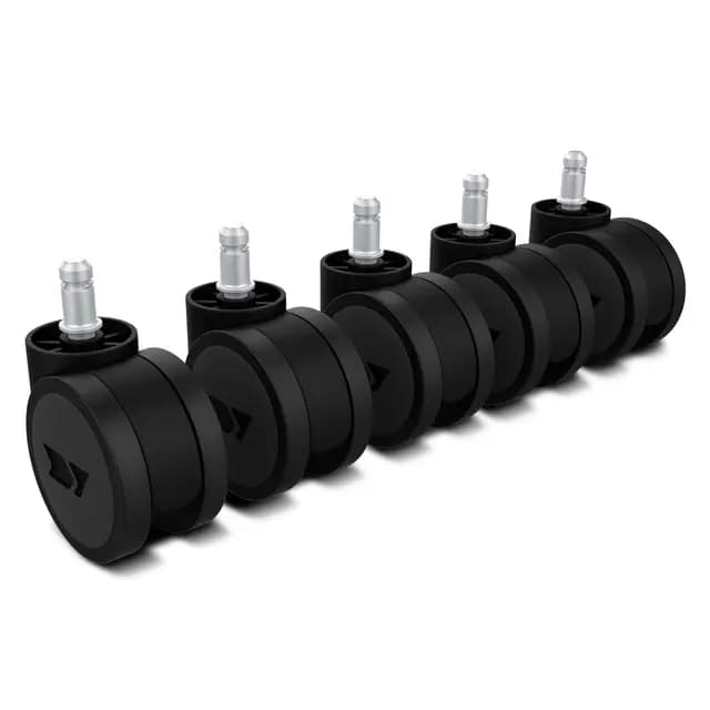 Drift Gaming WHEELS TYPE A – Set 5 ruedas de repuesto universales para silla gaming, giratorias y silenciosas, nylon, 60 mm de diámetro, color negro