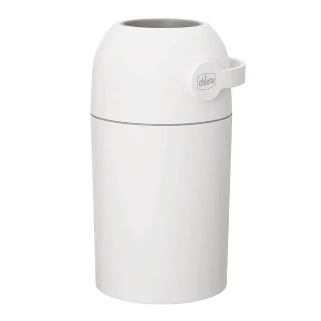Chicco Contenedor para Pañales con Control de Olores, Sistema de Deshecho de Pañales, Papelera Compacta, Ahorra Espacio, con Tapa, Fácil de Usar y Limpiar, Funciona con Bolsas de Plástico, Blanco