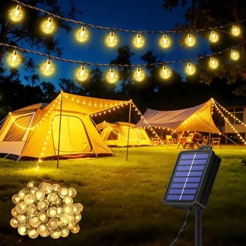 Realky Guirnaldas Luces Exterior Solar, 60 LED 13.2M Guirnalda Luces Solares con Función de Memoria, 8 Modos IP65 Impermeable Cadena de Luz Solar para Jardín, Patio, Navidad, Fiesta - Blanco Cálido