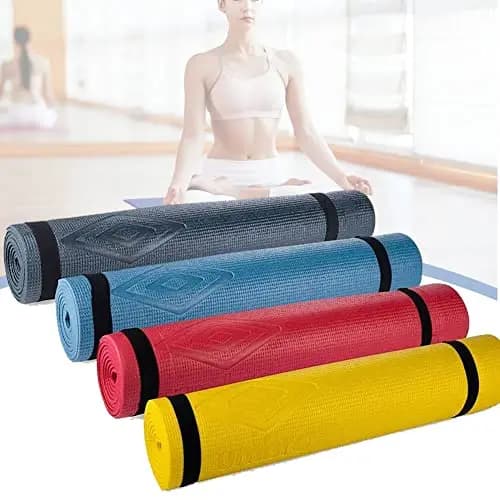 Esterilla de yoga antideslizante de alta densidad, colchoneta de entrenamiento, fitness, aeróbic, gimnasio, gimnasia, con correa, (175 x 60 cm)
