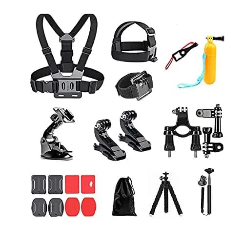 20 en 1 Kit de Accesorios para cámara de acción, Accesorios para GoPro, Compatible con GoPro Hero 9 8, GoPro MAX 7 6 5 4, dji Osmo Action, Insta 360, AKASO, APEMAN, SJCAM, Campark