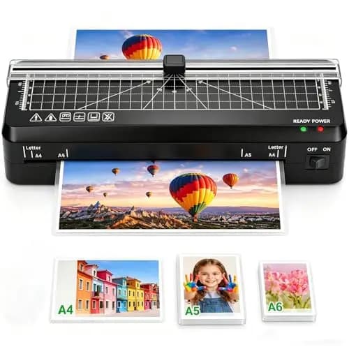 Plastificadora A4 Máquina plastificadora térmica A4 con 70 sg calentamiento rápido y Cortador de Papel. La plastificadora portátil con Función ABS para Colegio Oficina Hogar