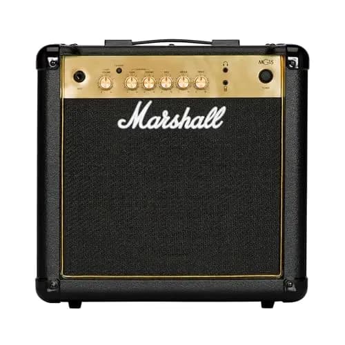 Marshall MG15G Amplificador de práctica adecuado para guitarra eléctrica, negro y dorado, Standard, 15W