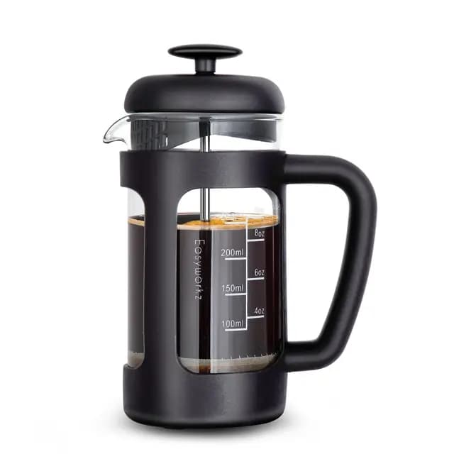 Easyworkz Cafetera de prensa francesa con vidrio de borosilicato resistente al calor, 350 ml
