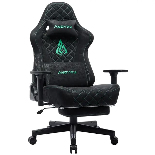 Andyou Silla Gaming Ergonómica | Reclinable 150° con Reposabrazos 3D Ajustables, Soporte Lumbar y Cervical, Capacidad 200 kg, Ruedas Silenciosas