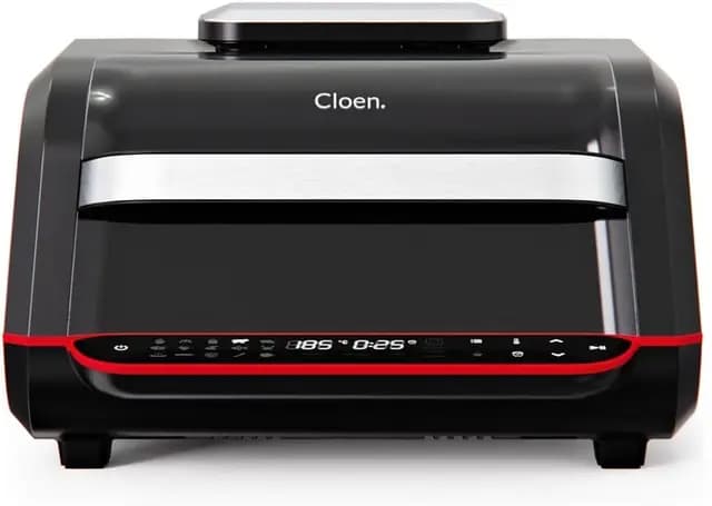 Freidora sin Aceite 7L, 1700W, Freidora de Aire,18 Funciones, 8 Dispositivos en 1, Panel Led Táctil, Modo Manual. Doble uso: con Cesta o Plancha Grill. Tamaño Familiar .Sin BPA. Foodie Fryer by Cloen – Imagen 1