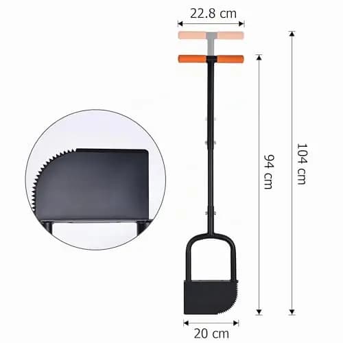 BARAYSTUS Cortador de bordes con dientes de sierra para césped, herramienta de borde de césped de mango largo, cortador de bordes con dientes de sierra en forma de media luna, herramienta de borde de