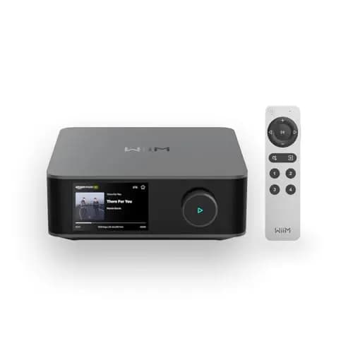 WiiM Amp Ultra con Voice Remote 2 | Amplificador Streaming 100W con DAC ESS ES9039Q2M y Doble Amplificador TI TPA3255 | RoomFit EQ Integrado y Pantalla Táctil | Entradas HDMI ARC, Óptica y RCA | Gris