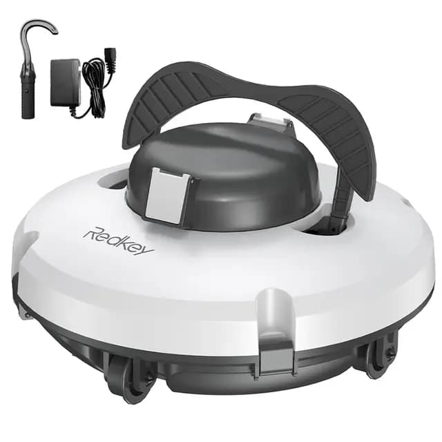 Redkey Upgrade S100 Robot Limpiafondos Piscina Sin Cable, 200 Minutos de Autonomía, Sube Pendientes de 18°, Motor Doble, Parada Automática, Limpiafondos Piscina Automatico para Piscinas de hasta 120㎡