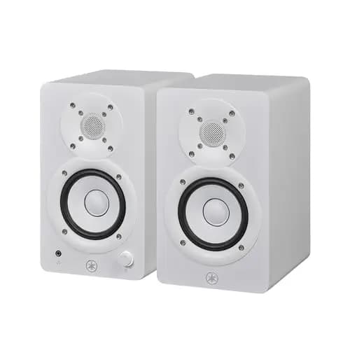 Yamaha HS4 Monitores de Estudio – Par de Altavoces Activos Compactos de 2 Vías Potenciados, Bass-Reflex 4.5" 52W, con Control de Sonido Avanzado, para Producción Musical y Edición de Video - Blanco