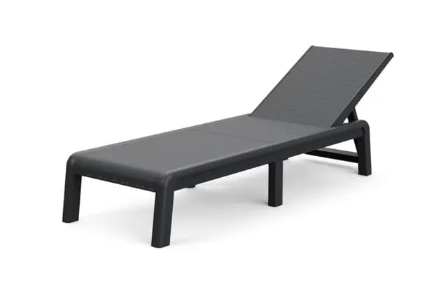 Keter Palma-Tumbona de Jardín Plegable, para Exterior terrazas, Patios, Jardines, 4 Posiciones, Color Grafito