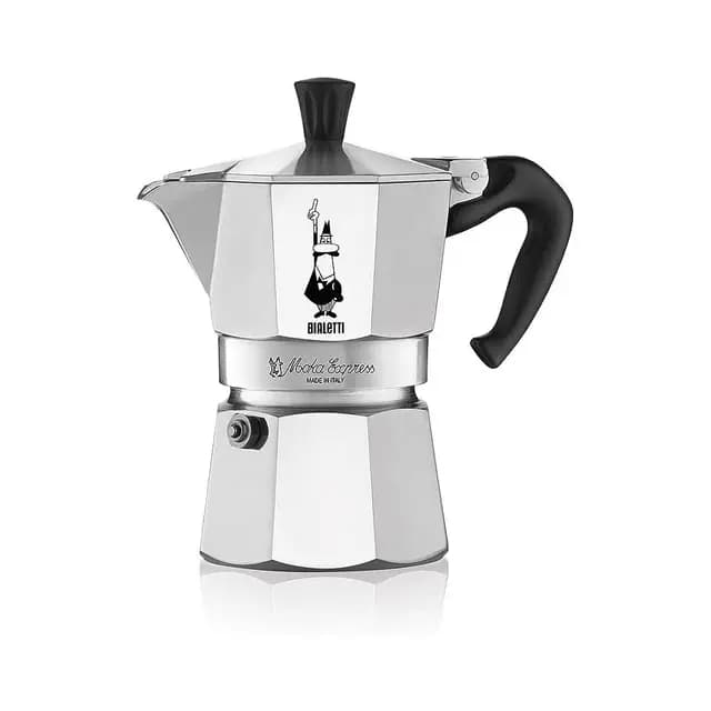 Bialetti - Moka Express: Icónica Cafetera Italiana para Espresso, Auténtico Café Italiano, Cafetera 4 Tazas (190 Ml), Aluminio, Plata