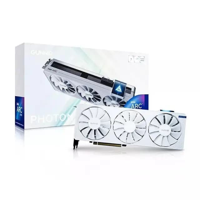 WEELIAO GUNNIR Intel Arc A770 Photon 16GB OC GDDR6 2400MHz Triple Fan White Tarjeta gráfica (256 bits, PCIe 4.0, HDMI/DisplayPort, soporta 4k)