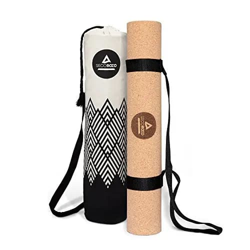 Esterilla de yoga de corcho, probada con muy buena, 2-5 mm de grosor, antideslizante, vegana y sostenible, esterilla de yoga de corcho y goma, incluye bolsa de yoga