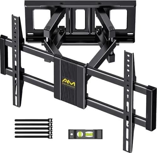 Alphamount Soporte TV Pared Movimiento Completo para Televisores 37 a 80 Pulgadas, Soporte TV Inclinable y Giratorio con Brazos Dobles, Máximo VESA 600x400 mm hasta 45 kg, APLF6