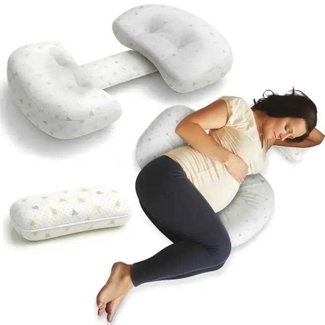 Cojin Embarazada - Almohada Embarazada con Soporte para la Espalda - Caderas - Piernas y Vientre - Almohada para Dormir de Lado - Cojin Lactancia Multifuncional - Desmontable y Ajustable.