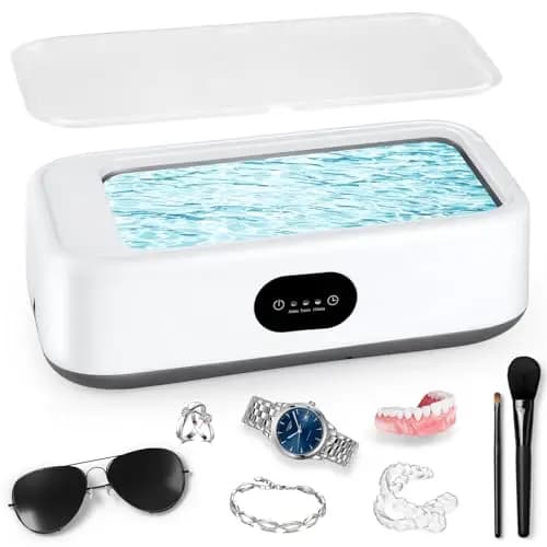 MXTIMWAN Limpiador Ultrasonidos 49000Hz, Limpiador de Gafas 640ML, Dentaduras Ultrasonidos con 3 Modos de Limpieza Temporizador, para Gafas Joyas Relojes Dentaduras Razots