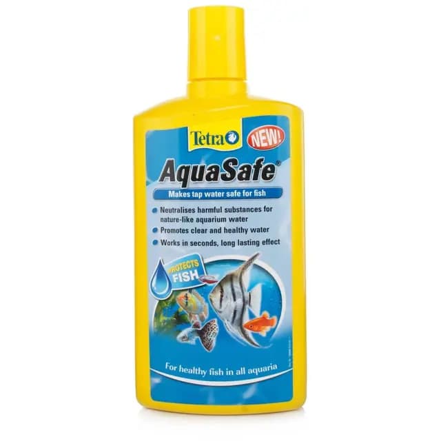 Tetra AquaSafe para Agua de Acuario Natural y Apta para Peces, Neutraliza las Sustancias Nocivas del Agua del Grifo, Botella de 500 ml